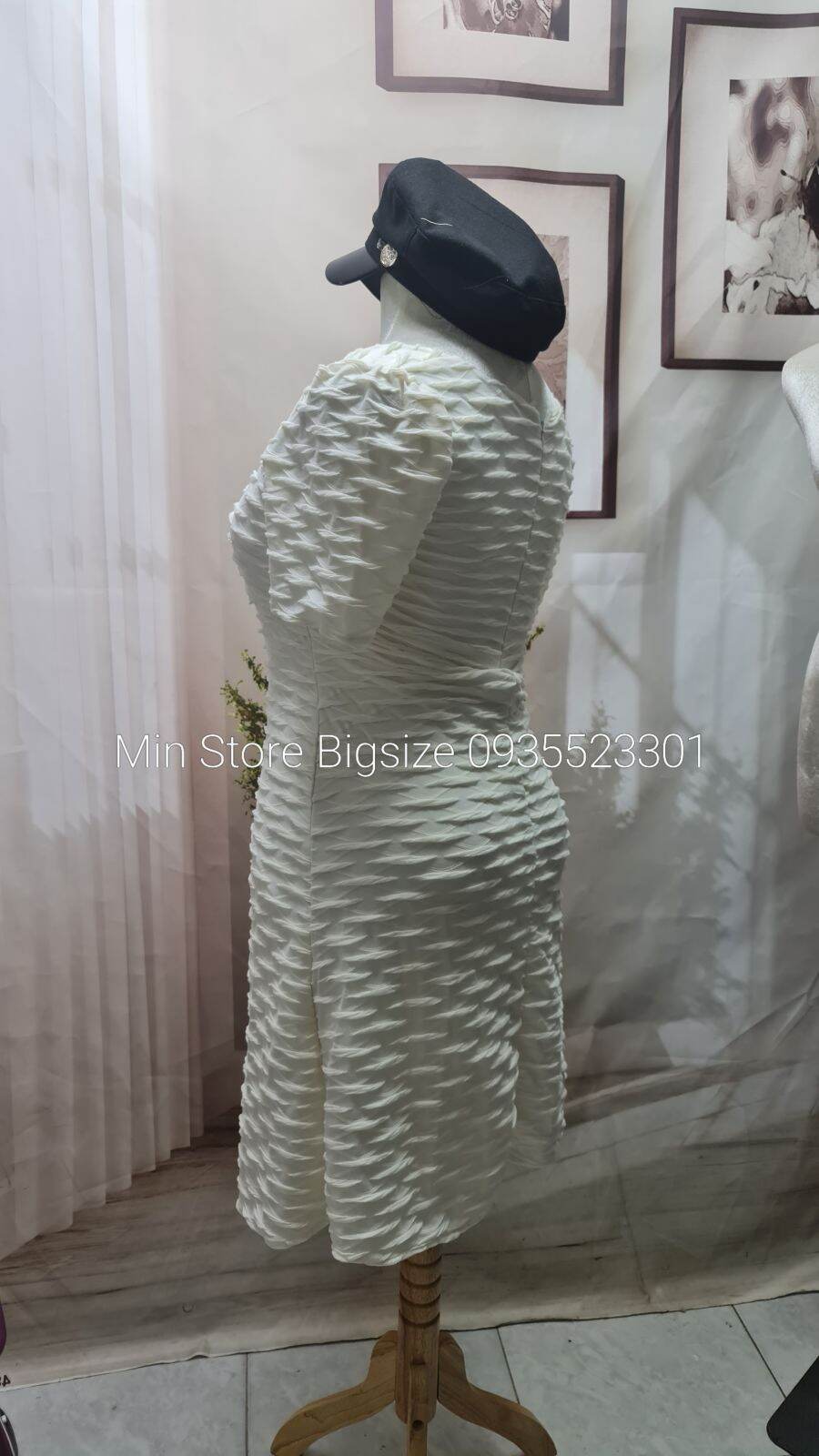 (60-90KG) MINSTORE Bigsize Đầm xoắn ngực D937