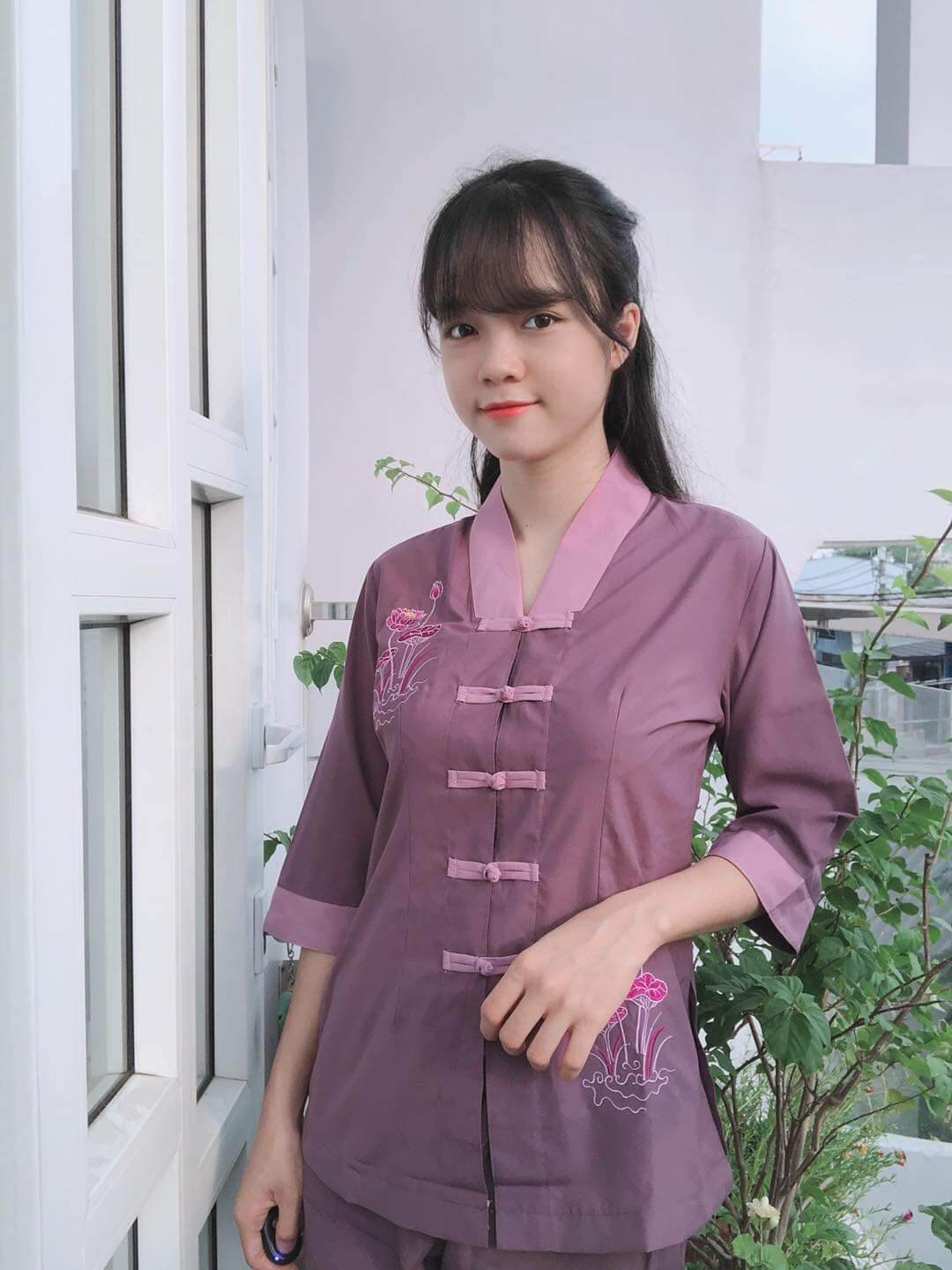 Đồ bộ nữ đi chùa cổ la hán phối chất vải kate