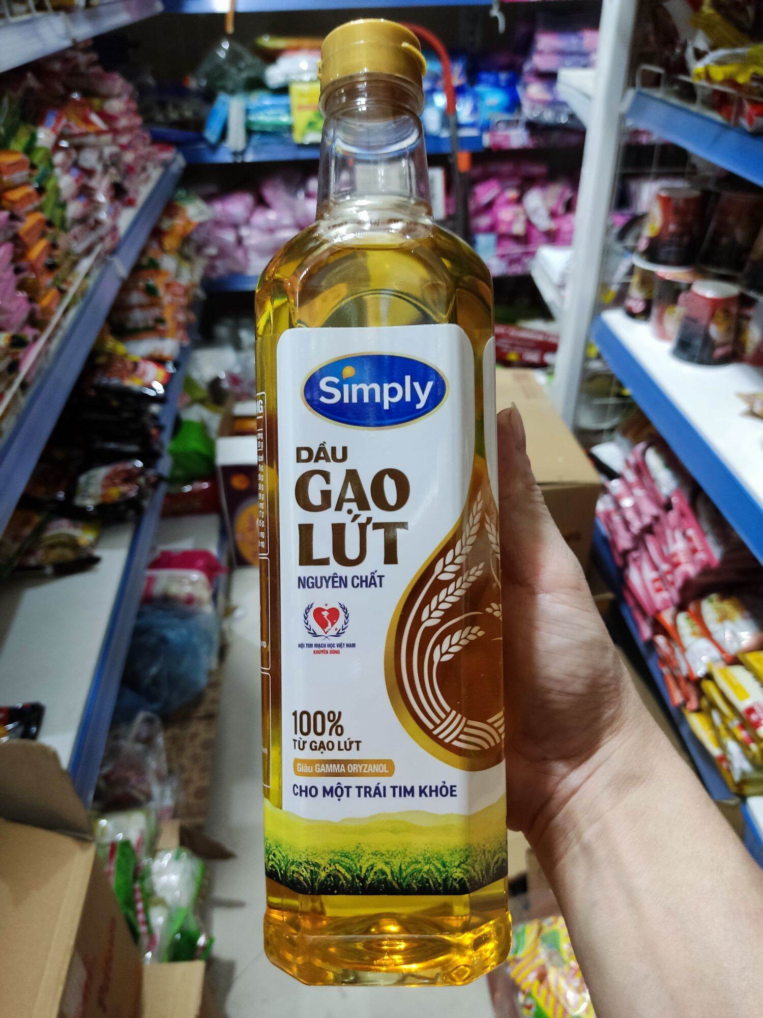 Dầu ăn Simply gạo lức chai 1 lít