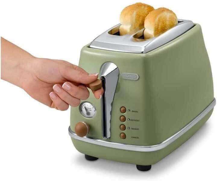 Máy nướng bánh mì delonghi icona vintage ctov 2103.bg -màu xanh mint - sang bền đẹp