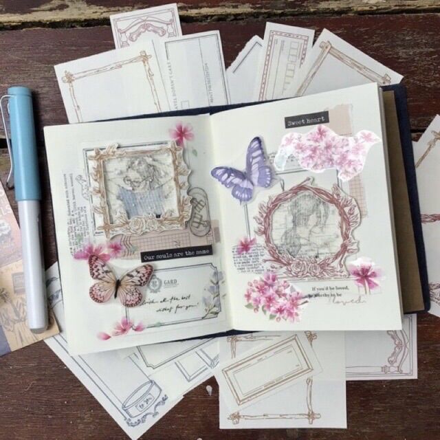 Set 16 tờ giấy note vintage không lặp