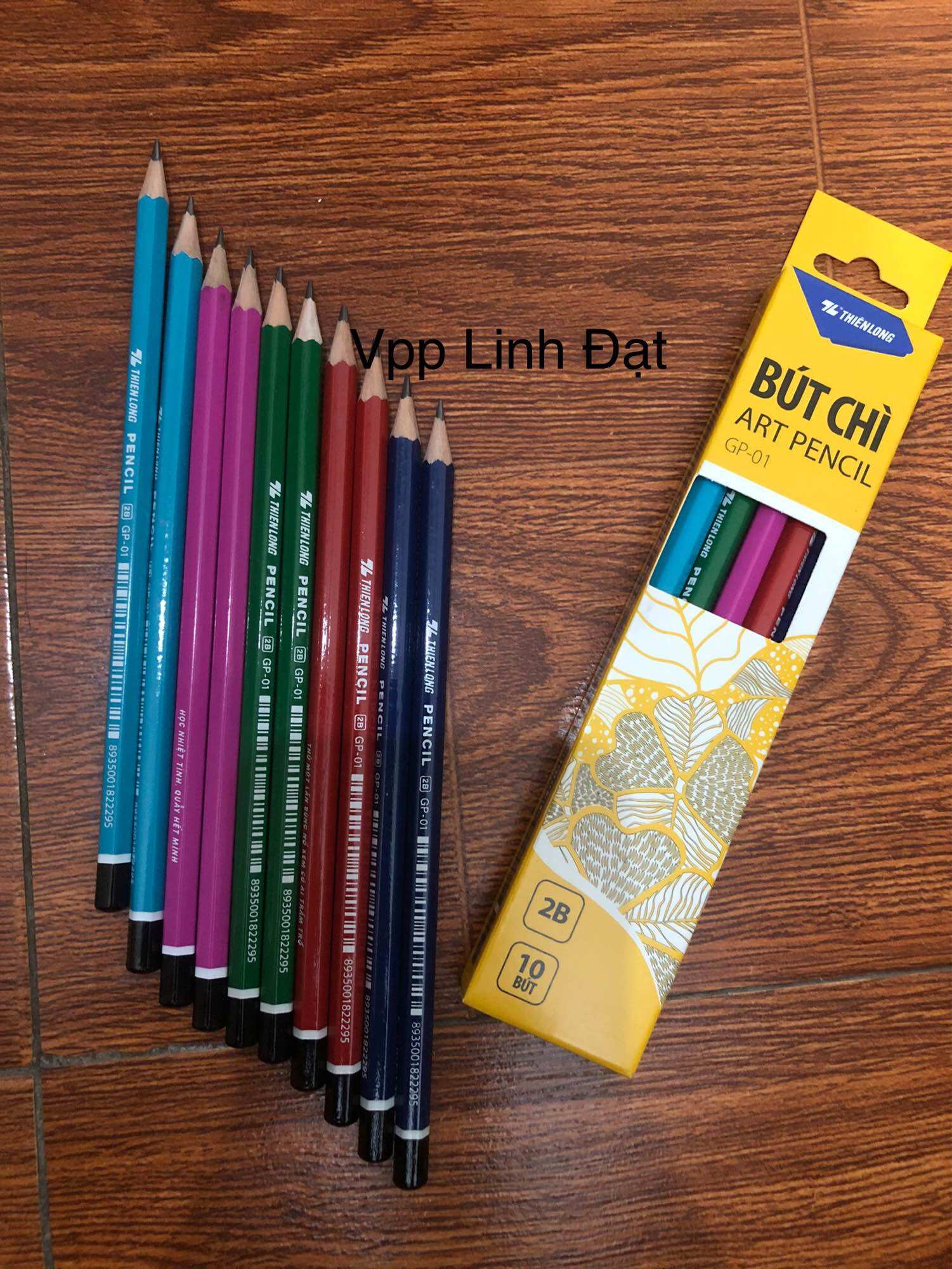Bút chì gỗ thiên long gp01, chì 2b xịn chính hãng