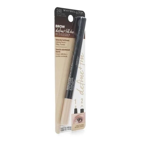 [HCM]Chì kẻ chân mày 2 đầu Maybelline Brow define + fill duo (nâu sáng)