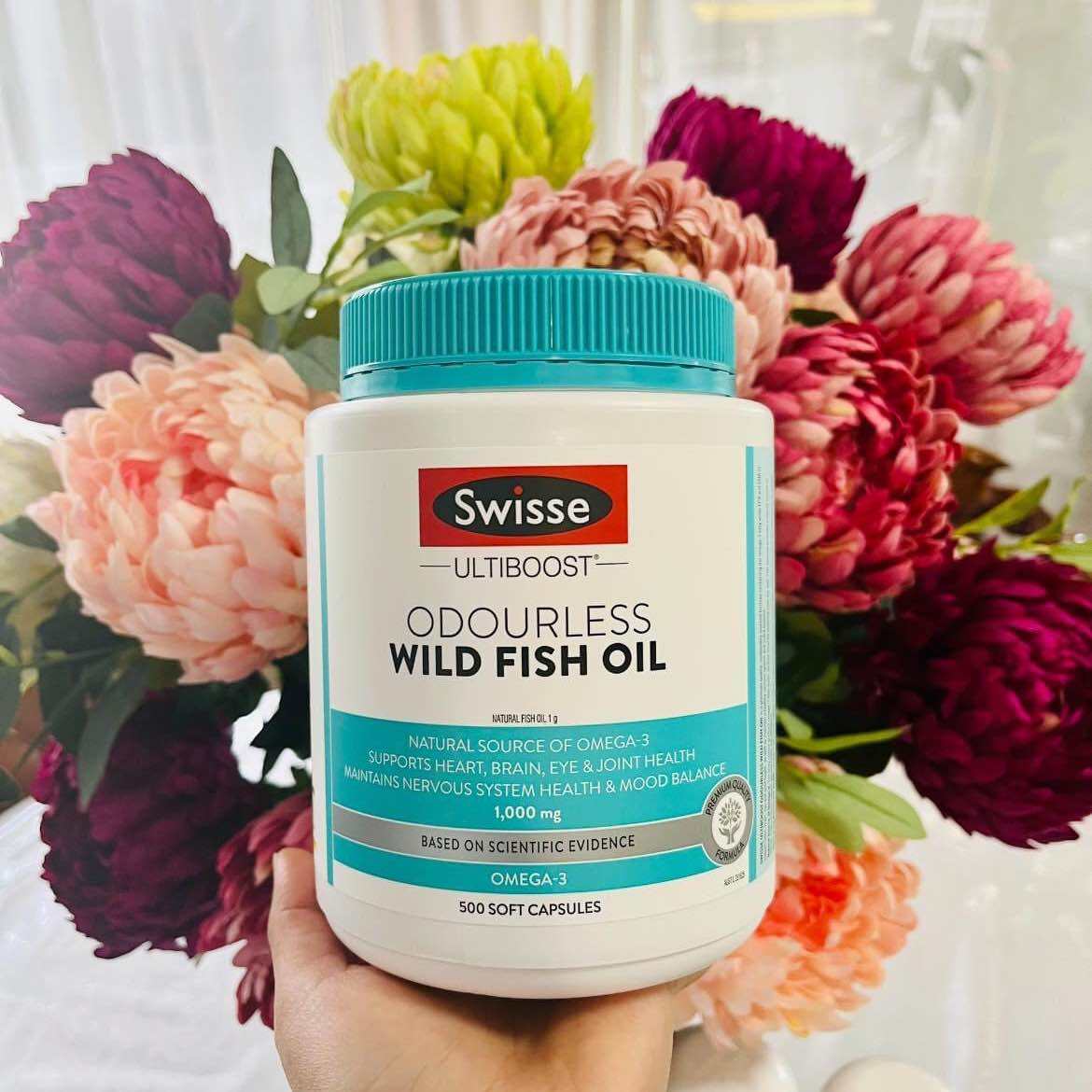 Swisse Ultiboost Odorless Wild Fish Oil 1000mg - 500 viên Dầu cá swisse