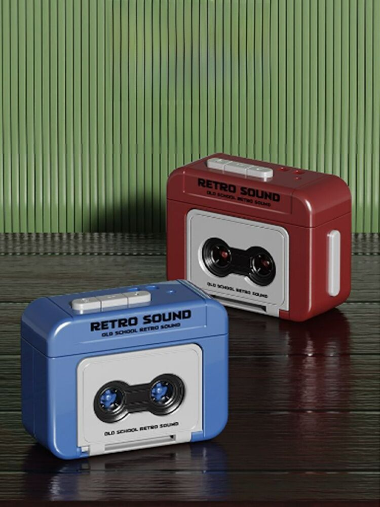 Mini Cassette Retro Recorder Keychain Can Play Music Can Play Cassette Mini Recording Box Creative Gift Bear Bouffant Brand