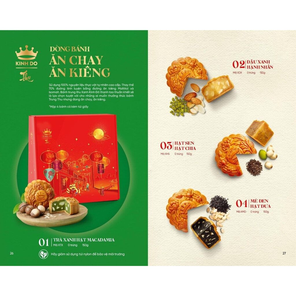 Bánh Trung Thu Kinh Đô - Dòng bánh Ăn chay ăn kiêng