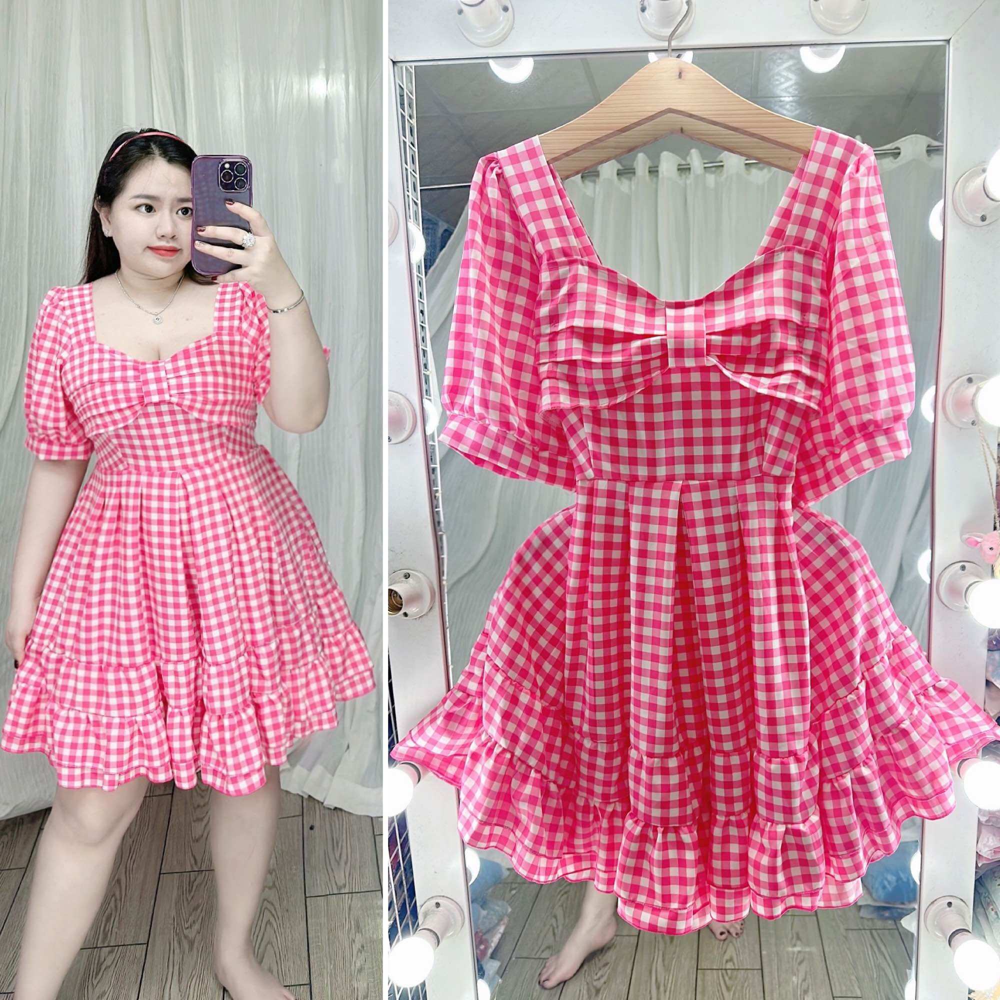 [Bigsize 60-85kg] Đầm lụa xếp ly ngực