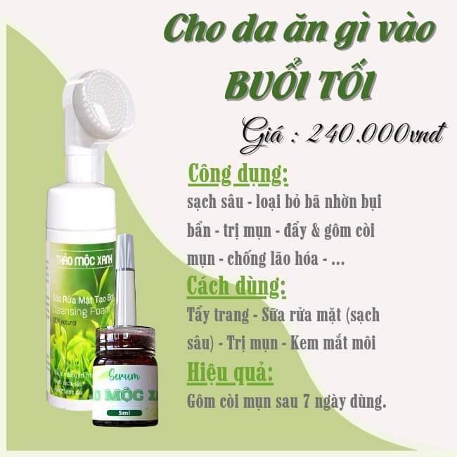 Sữa Rửa Mặt Serum Thảo Mộc Xanh