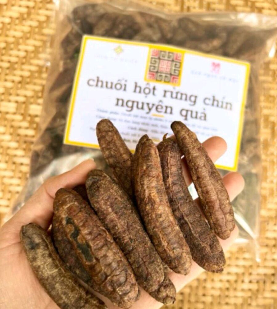 Chuối Hột Rừng Chín Khô Nguyên Quả 500g [ Chuối chín 100%]