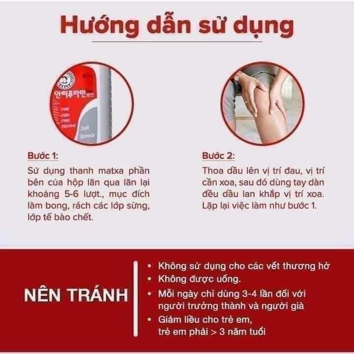 Dầu nóng Hàn Quốc 100ml (có cây lăn)