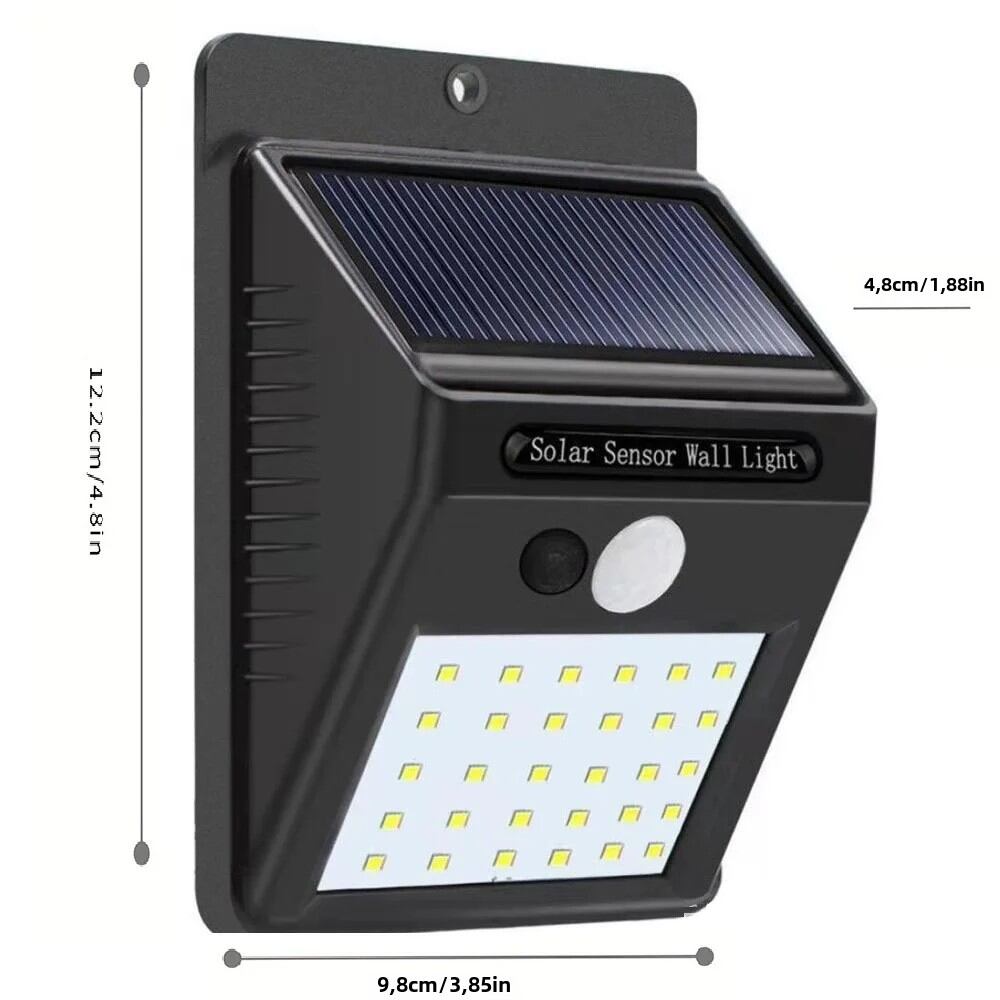 Đèn Năng Lượng Mặt Trời Ngoài Trời Đèn Tường 100 LED Cảm Biến Chuyển Động PIR Đèn Đường Năng Lượng Mặt Trời Để Trang Trí Sân Vườn 1/2/4/6 Gói Tùy Chọn