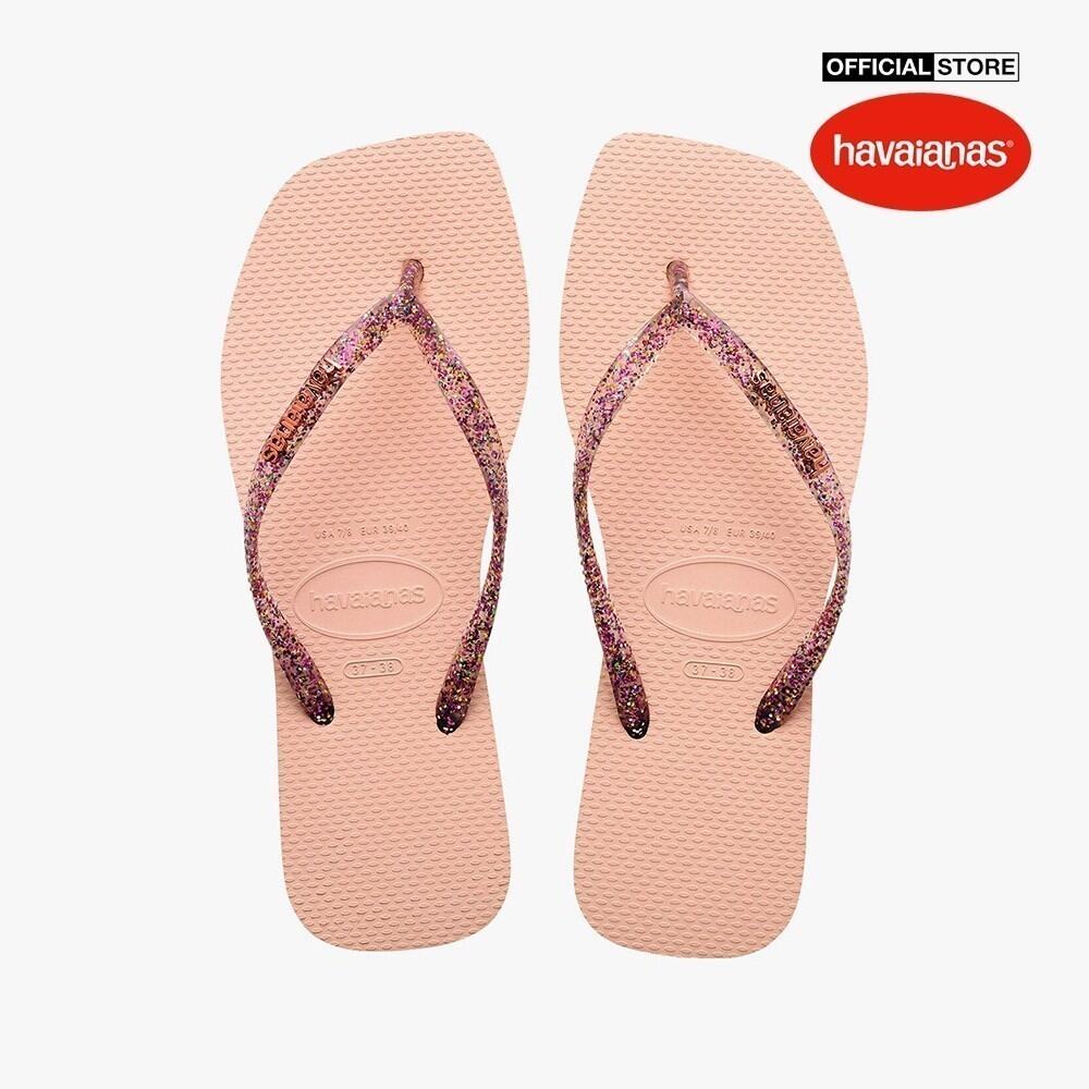 HAVAIANAS - Dép kẹp nữ Slim Square Logo Metallic 4148257-0076