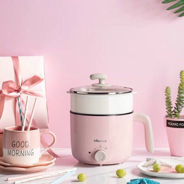 Lẩu điện mini, nồi điện đa năng 1.2L Bear phù hợp với sinh viên và dân văn phòng! Bản inox 304