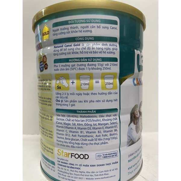 (HSD: 14/2/2025) Sữa bột Natumil canxi lon 800g