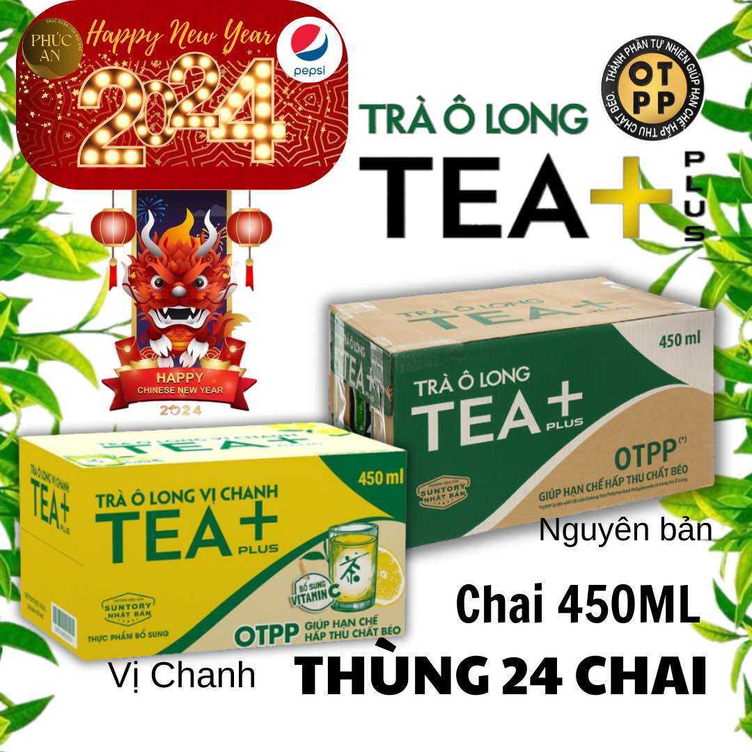 Trà Ô Long Tea Plus Trà Ô Long Tea Plus vị chanh thùng 24 chai 450ml từ lá