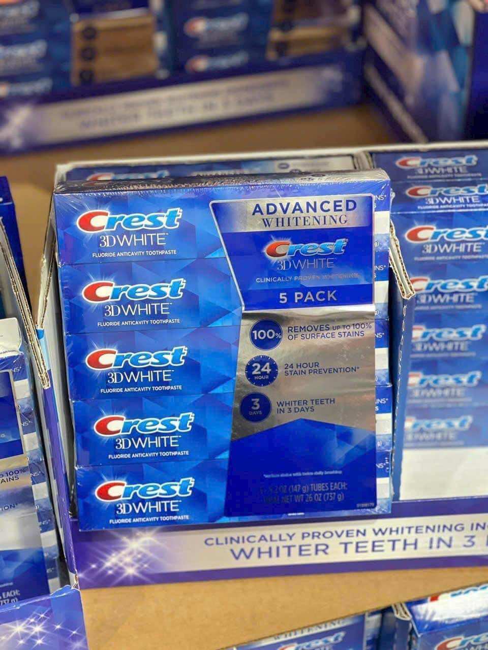 [HCM]Kem đánh răng Crest 3D White Advanced Whitening 147gr