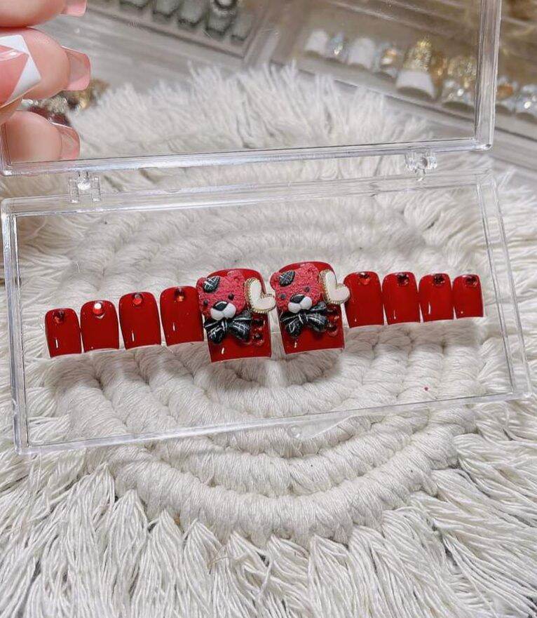 Nailbox chân thiết kế  , móng úp chân gắn đá - mã 4
