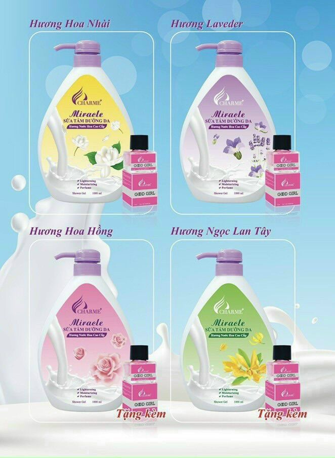 Sữa tắm  1000ml xanh tặng nước hoa