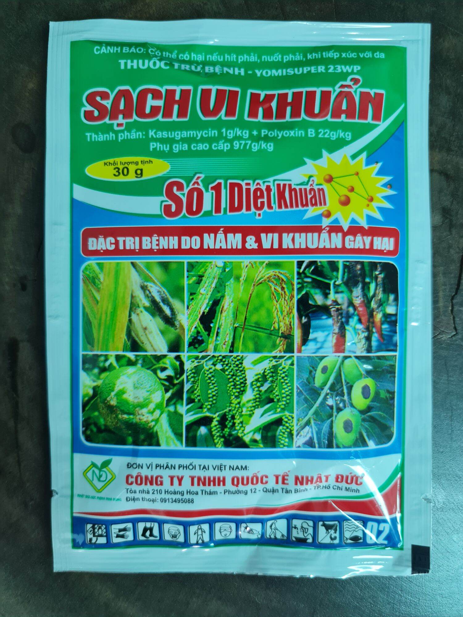 Thuốc diệt vi khuẩn cây trồng - sạch vi khuẩn - số 1 diệt khuẩn gói 30ml