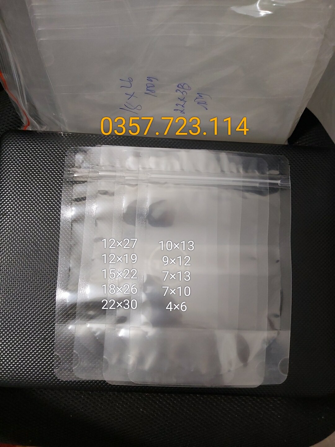 1 kg túi zip trong đáy đứng chọn size