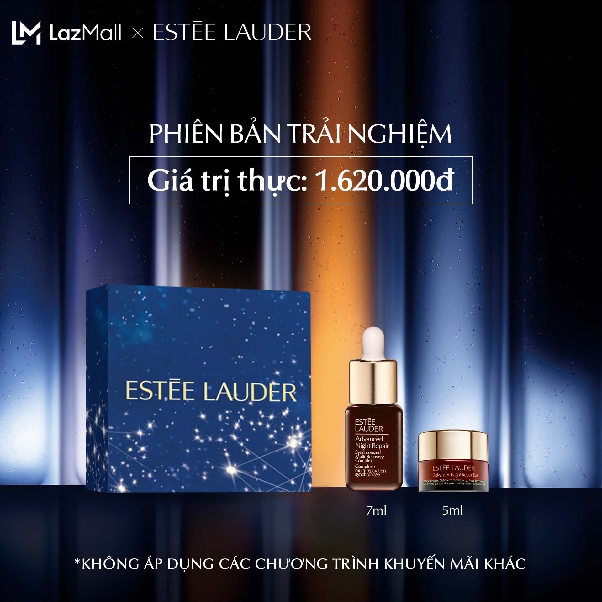 [PHIÊN BẢN TRẢI NGHIỆM] Estee Lauder -Bộ chăm da: Tinh chất phục hồi chống lão hóa Advanced Night Repair Synchronized Multi-Recovery Complex - Serum 7ml, 1 Kem dưỡng mắt ANR Eye Supercharged 5ml