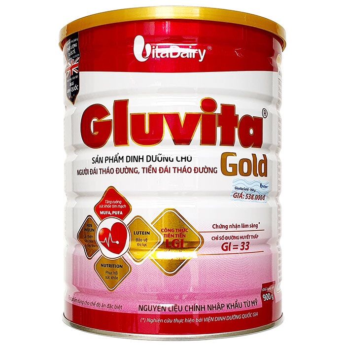 Sữa bột VitaDairy Gluvita Gold 900g dành cho người bị tiểu đường