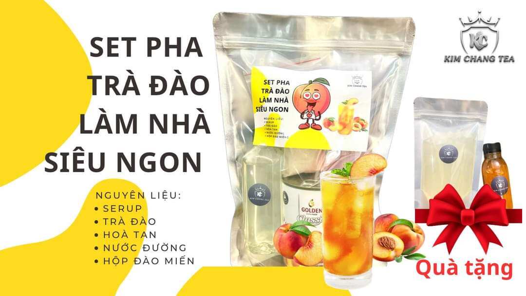 Sét Nguyên Liệu Trà Đào Nhà Làm ( Dùng 15 - 20 người uống)
