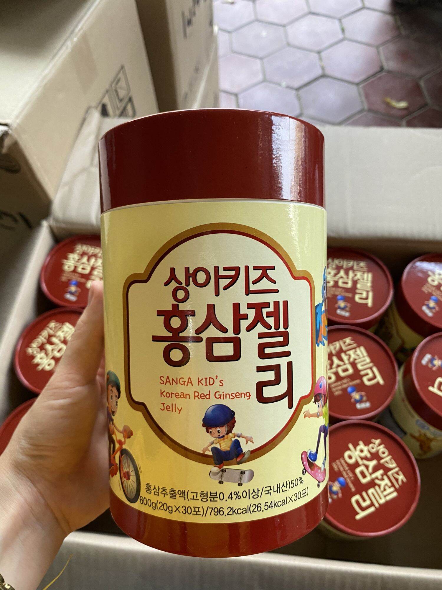 Thạch hồng sâm Sanga Cherry Kid Hàn quốc 30 gói cho trẻ từ 2 tuổi biếng ăn