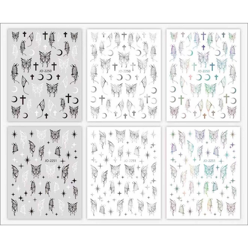 Sticker dán móng trang trí nail hình bướm mẫu mới nhất