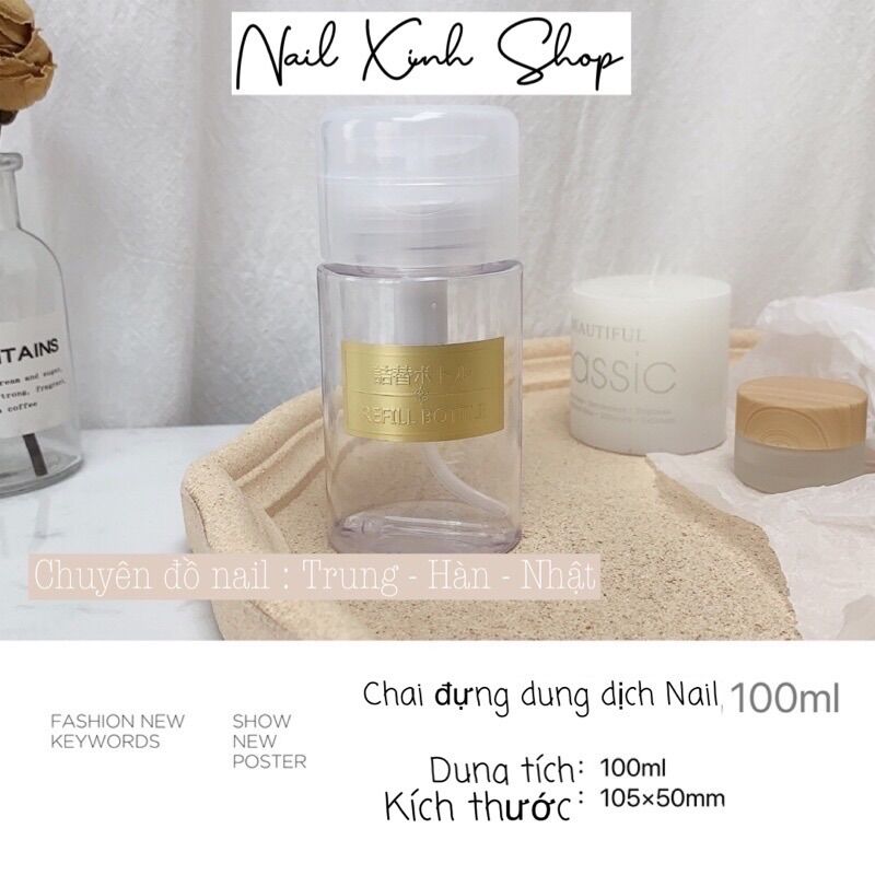 [ Mới ] Chai đựng dung dịch nail tiêu chuẩn