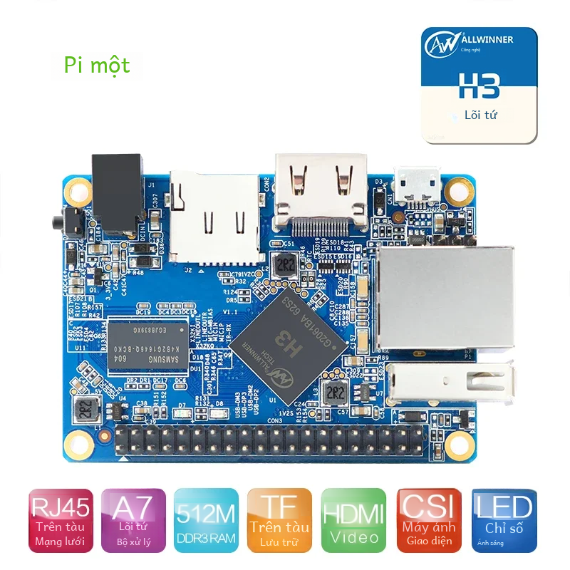 Orange Pi One H3 1g Máy tính mini lõi tứ với Ubuntu Linux và Android Hỗ trợ bộ điều chỉnh điện áp Mạch tích hợp Tình trạng mới