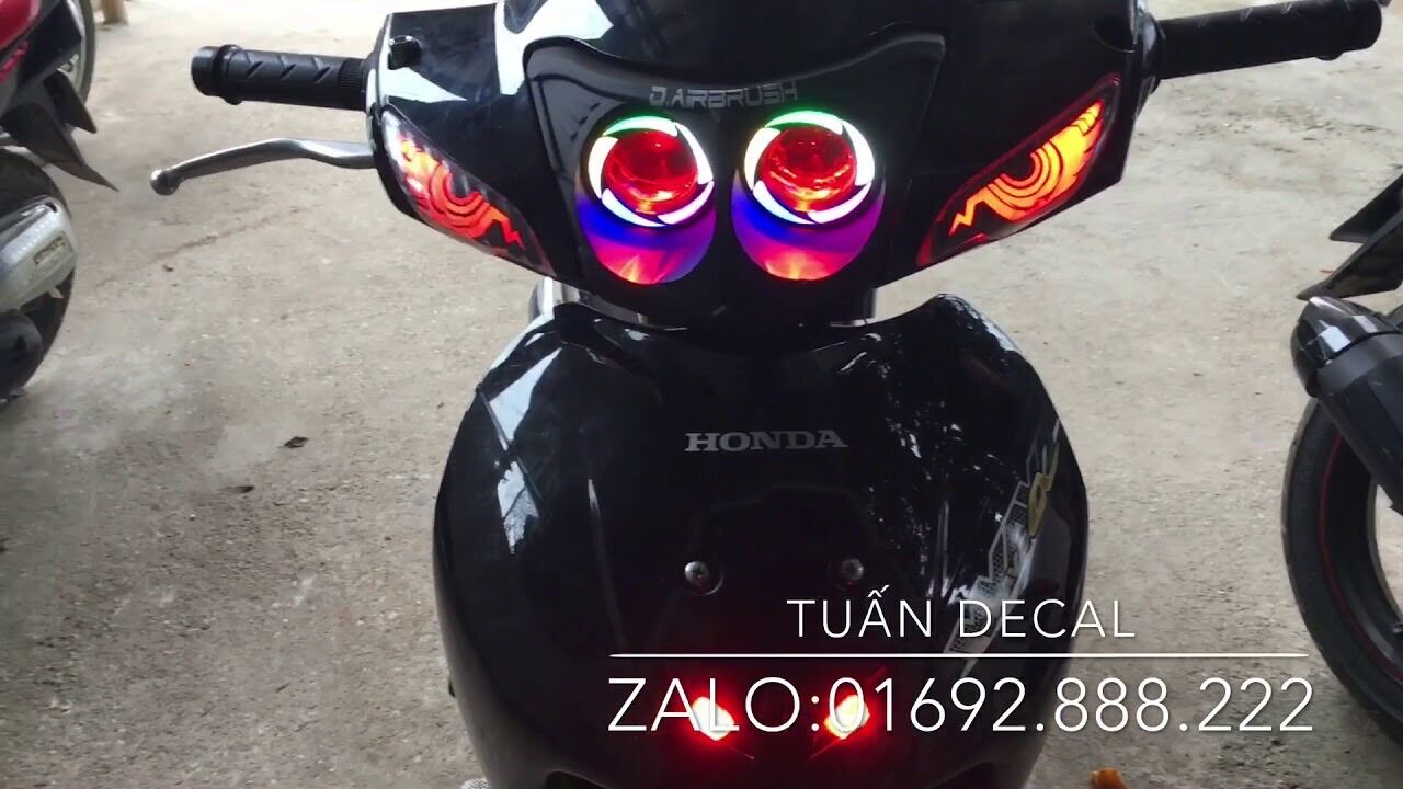Combo  pha cú đèn  và đôi mắt xinhan audi có led nắp wave các đời