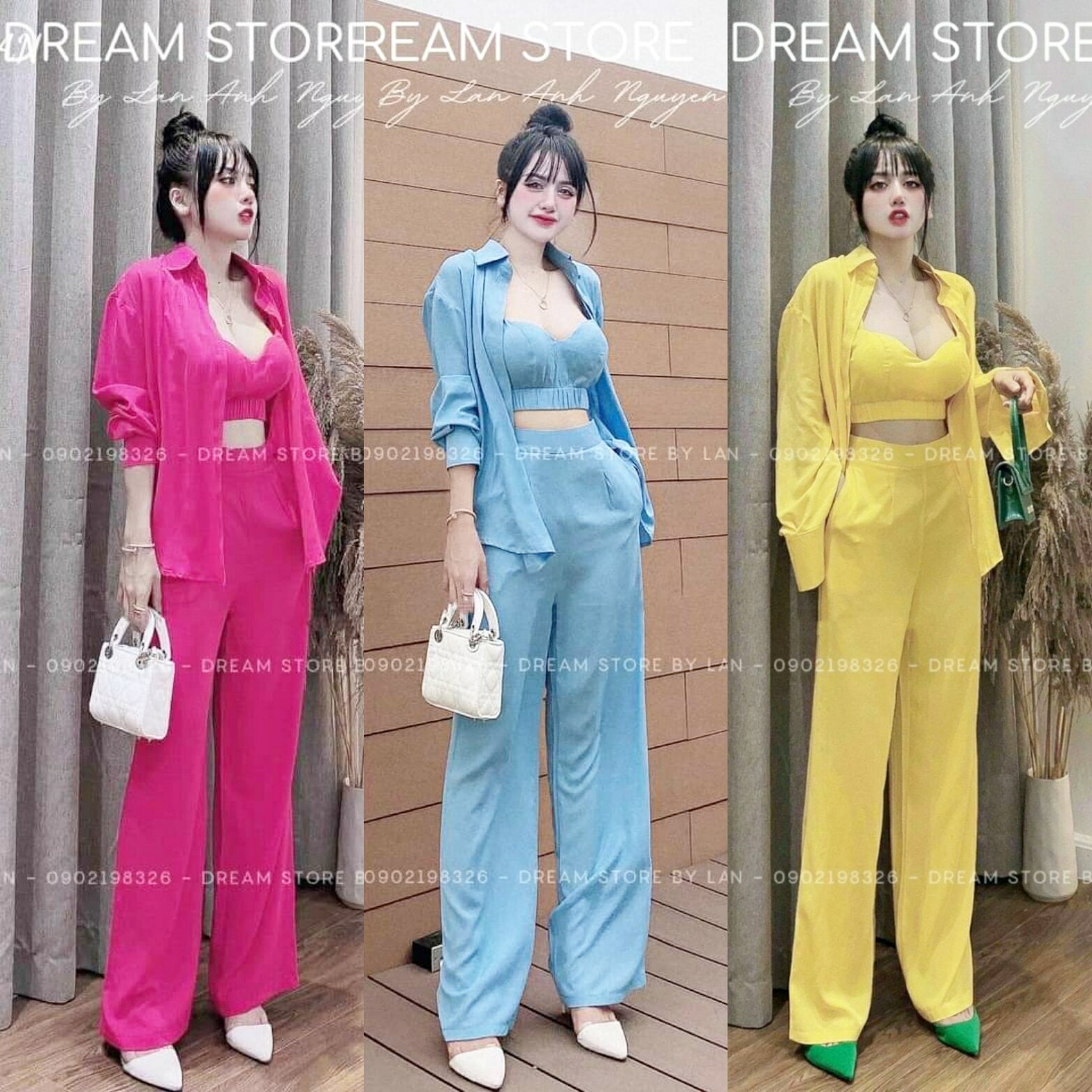 SET 3 MÓN ĐI CHƠI QUẦN ỐNG RỘNG KÈM ÁO KHOÁC THỜI TRANG HOT - ÁO VÀ QUẦN SIÊU XINH - M121