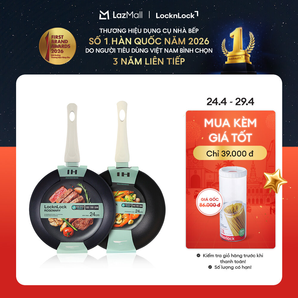 CAW2046/CAF2446-Chảo sâu lòng Rosemary LocknLock - 24CM - Màu Mint -Single