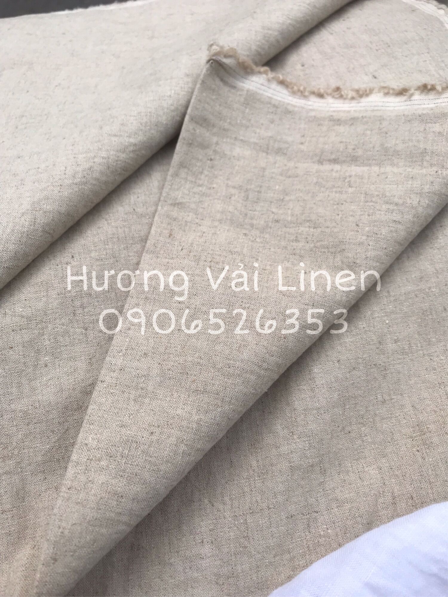 Vải linen tưng dầy vừa muối tiêu đã wash cn!