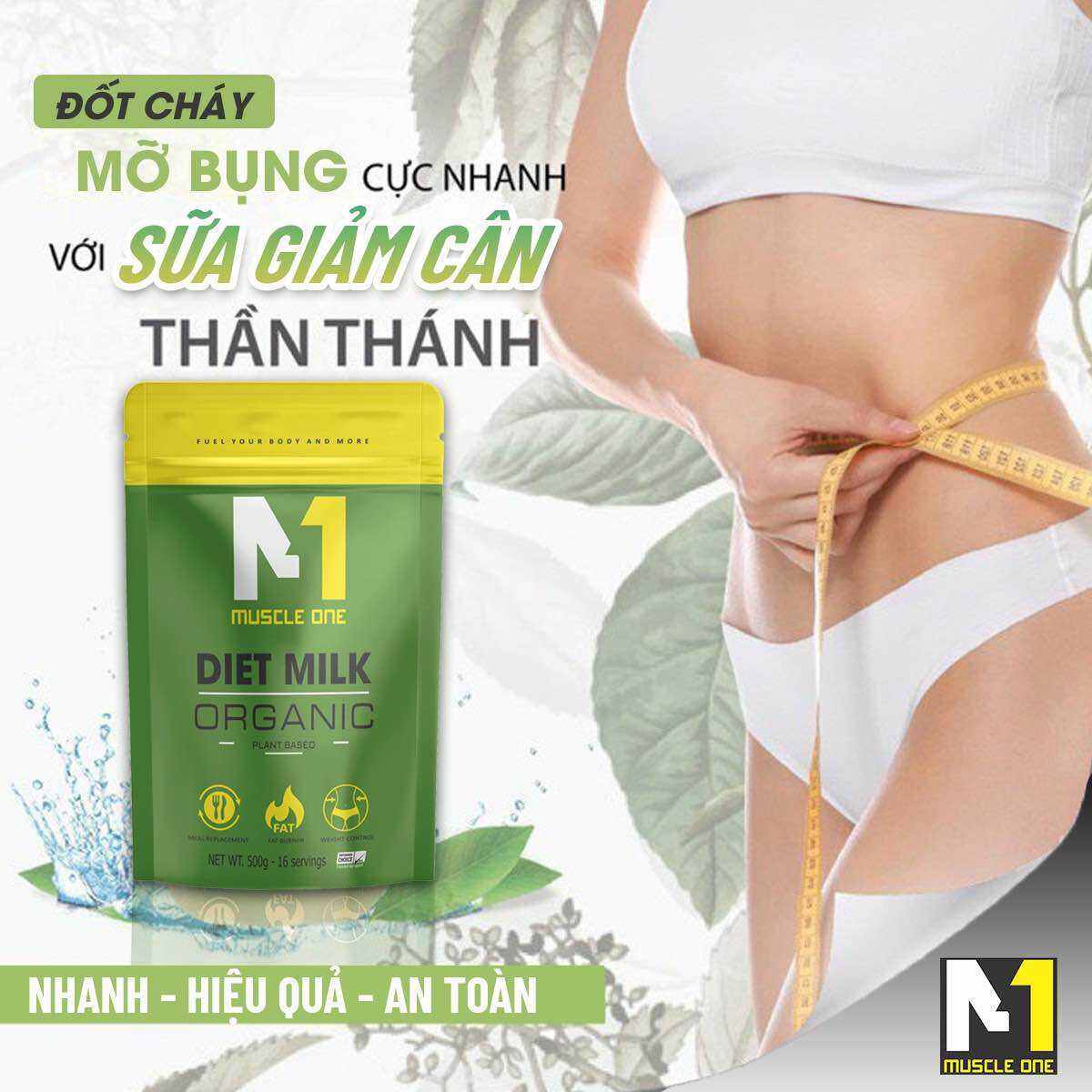 Sữa Giảm Cân - phân huỷ Mỡ - Thay Thế Bữa Ăn Hoàn Chỉnh Diet Milk Organic - Túi 500g - Chính Hãng