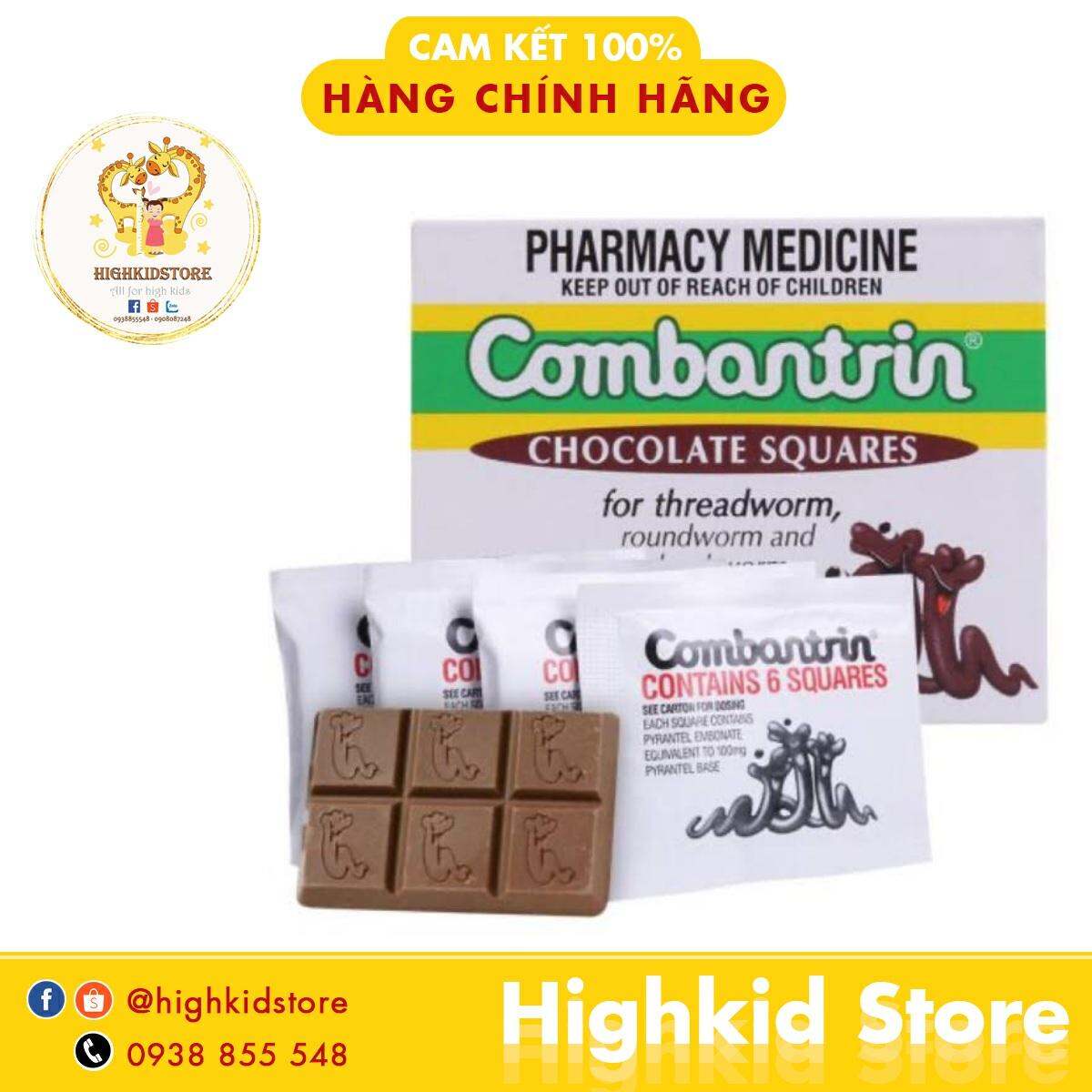 Kẹo socola Tẩy giun Combantrin Úc tách lẻ 1 vỉ
