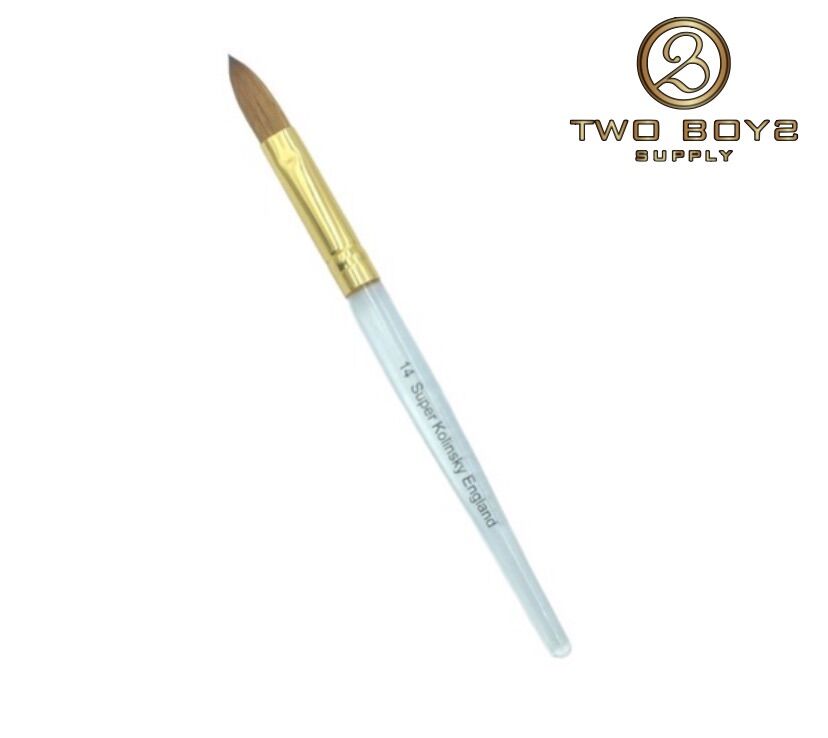 Cọ đắp bột lông chồn cán trong số 14,kolinsky size 14 cọ đắp bột làm móng