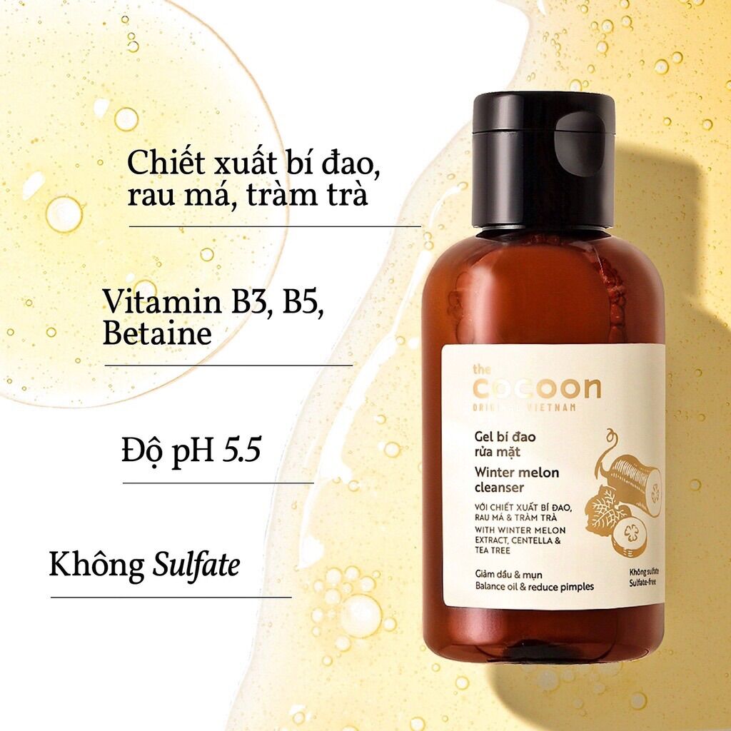 Sữa rửa mặt bí đao Cocoon-140ml - HuongXu
