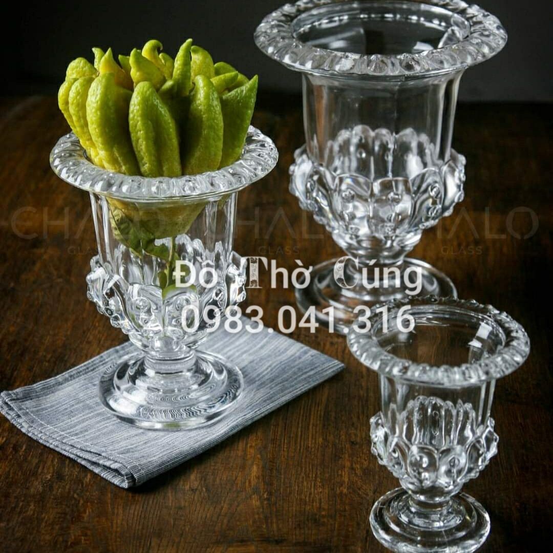Ly thuỷ tinh để phật thủ loại dầy
