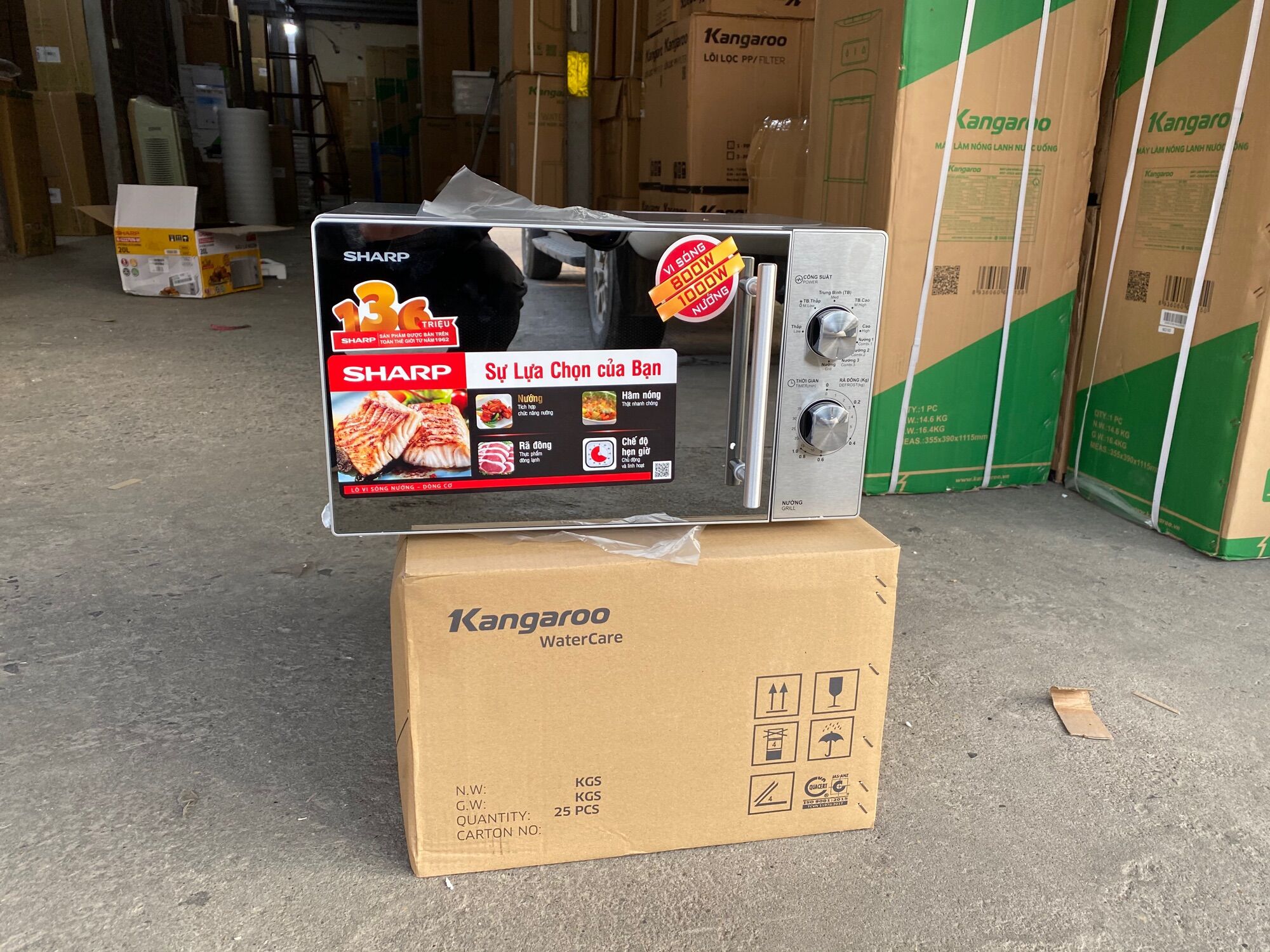 Lò Vi Sóng Cơ Có Nướng Sharp R-G227Vn-M 20 Lít