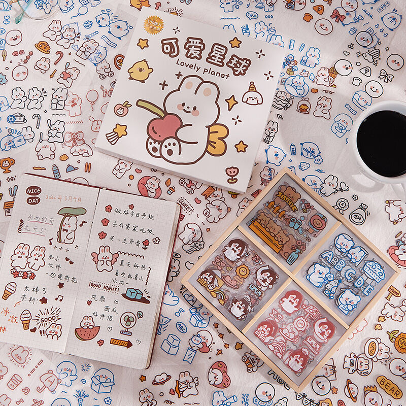Hộp sticker trang trí sổ tay 100 tờ