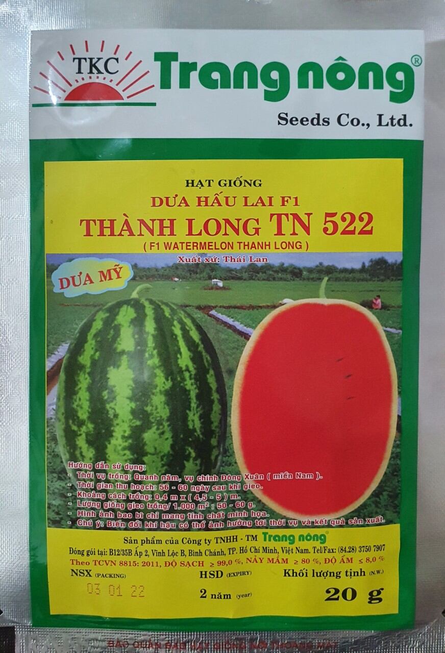 Hạt giống dưa hấu f1 trang nông 522