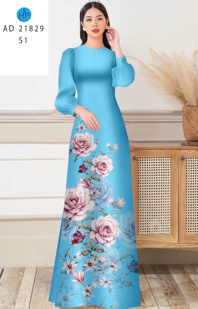 Vải áo dài in hoa 3D lụa cao cấp