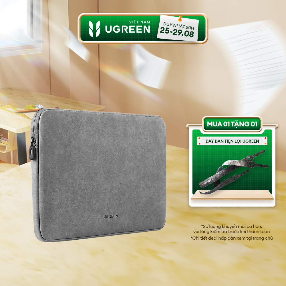 Túi đựng bảo vệ iPad/ Laptop UGREEN LP187 | Bề mặt da lót lông chống thấm, chống shock, trầy xước | Khả năng tương thích rộng | Bảo Hành 18 Tháng 1 Đổi 1