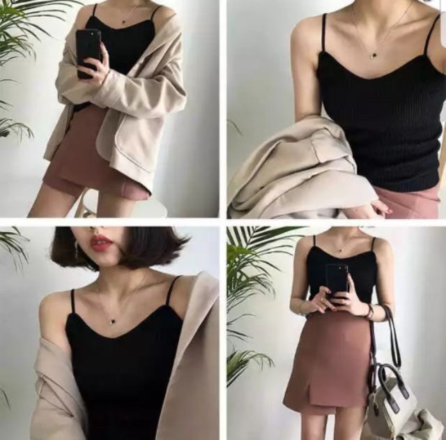 Áo 2 dây len tăm Quảng Châu