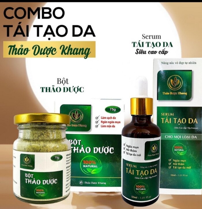 Combo tái tạo da sẹo rỗ mụn thâm lâu năm -thảo dược khang