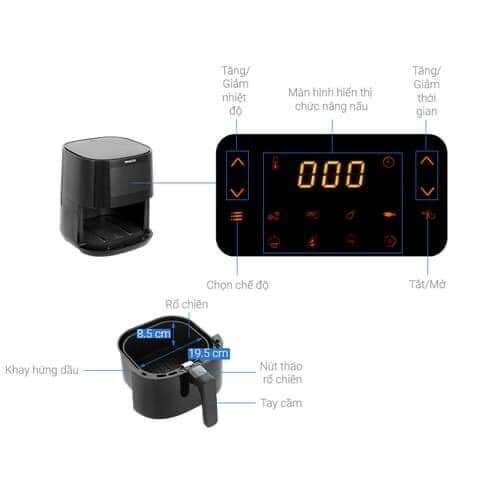 [HÀNG CHÍNH HÃNG] NỒI CHIÊN KHÔNG DẦU 6.2 lít PHILIPS HD9270/00