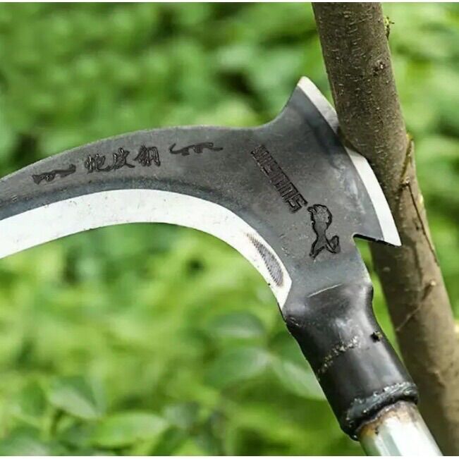 Liềm rìu hai lưỡi thép sắc bén cán 60cm chặt trẻ củi làm cỏ