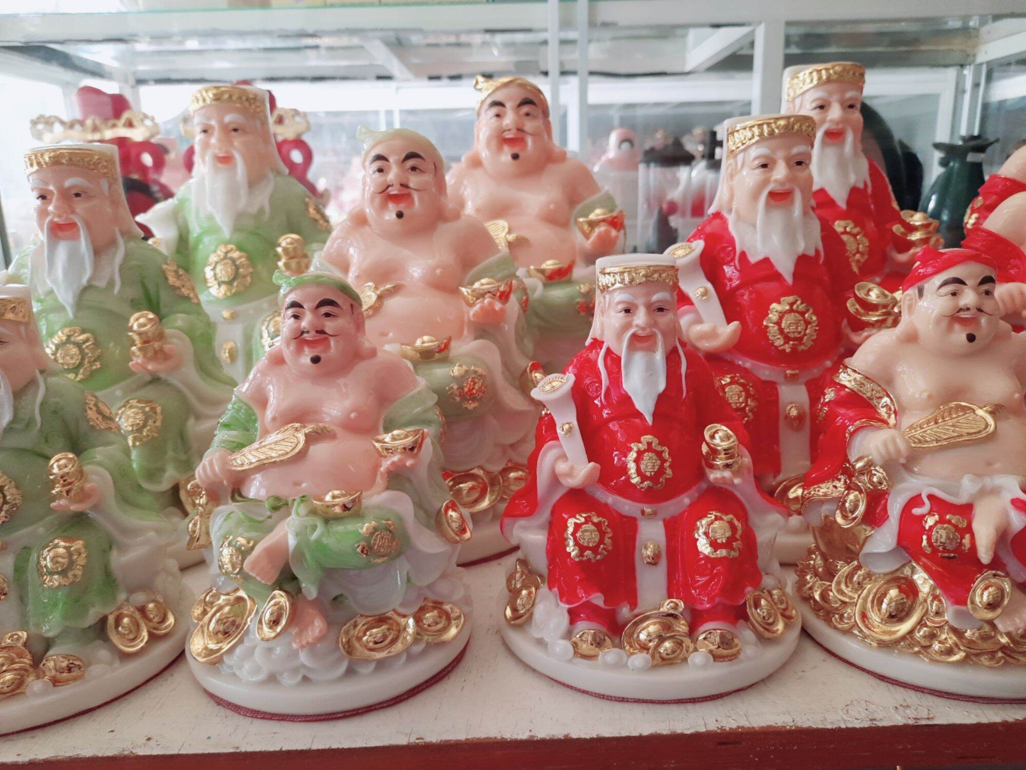 Bộ tượng ông địa thần tài - cao 15cm